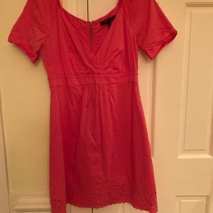 Deep V Pink Dress with Cut Out Hem
